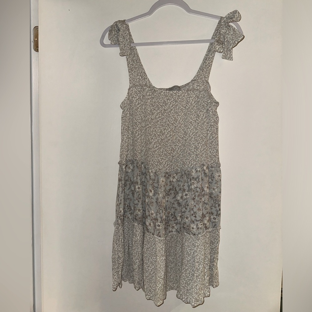 PaperCrane Olive Colored Floral Swin Cover Up